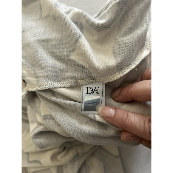 Diane Von Furstenberg Silk Geometric Print Tent Midi Dress Womens Size 6 Gray - Picture 6 of 10